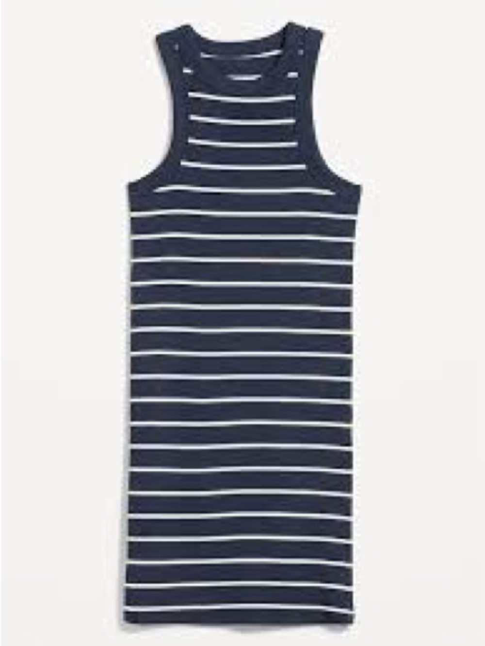 Old Navy Navy and White Striped Sleeveless Midi Dress